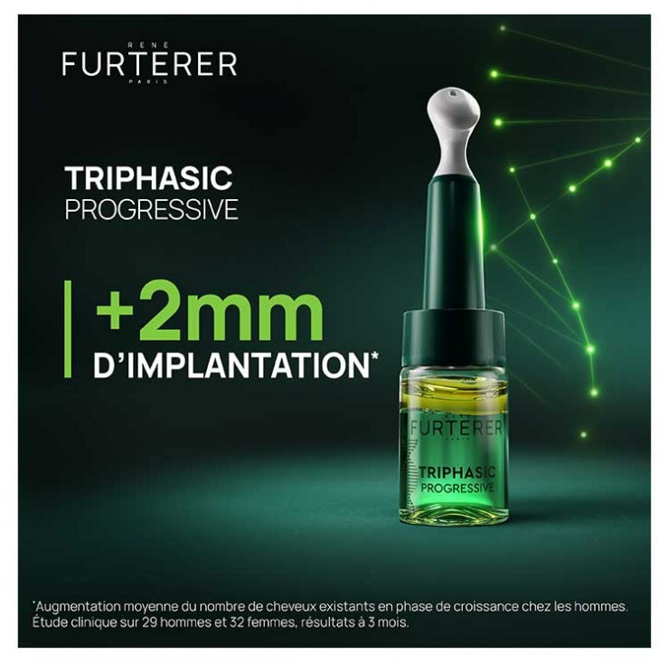 René Furterer Triphasic Progressive anti-hair loss treatment longer, denser hair 8 ampoules