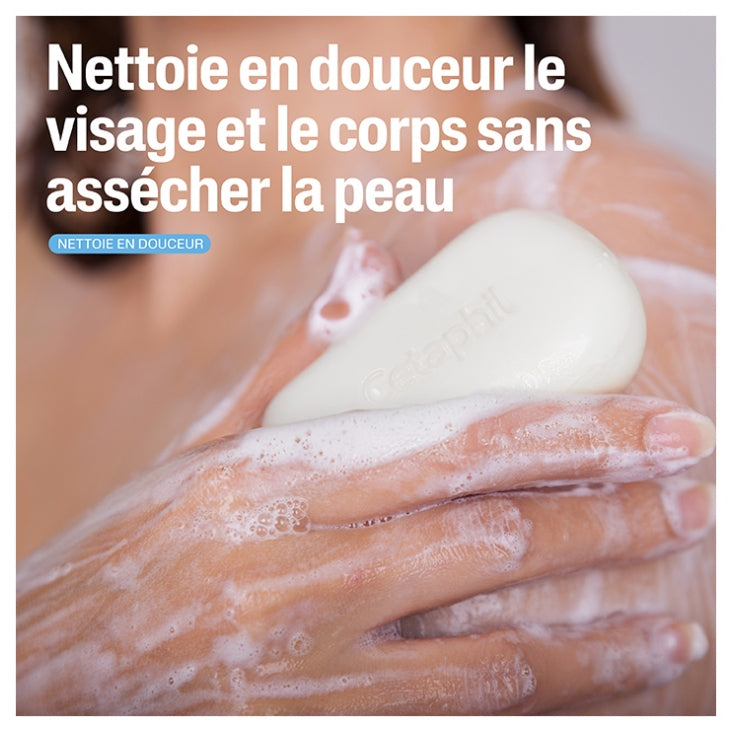 Cetaphil Pain de toilette visage et corps peau sensible 127g