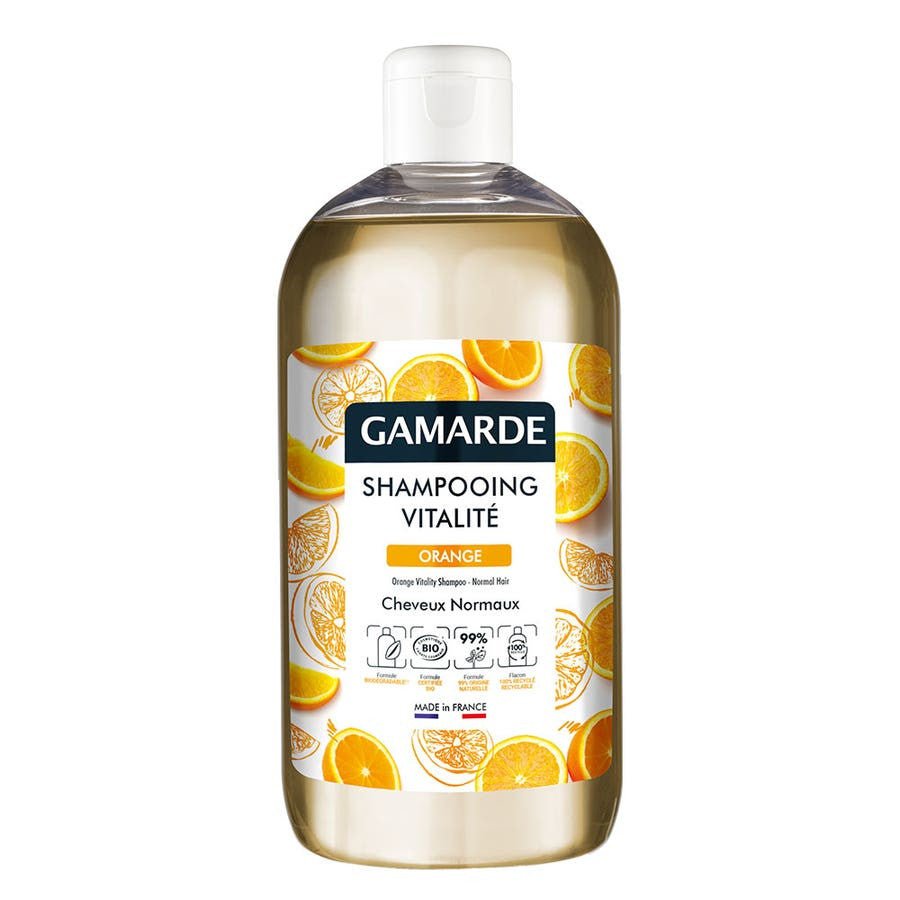 Gamarde Organic Orange Vitality Shampoo Normal Hair 500ml (16.90fl oz) - FrenchBeautyHub