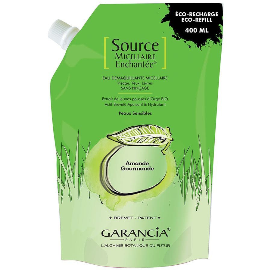 Garancia Enchantee Source Micellar Cleansing Sweet Almond Water Refill 400ml (13.52fl oz) - FrenchBeautyHub