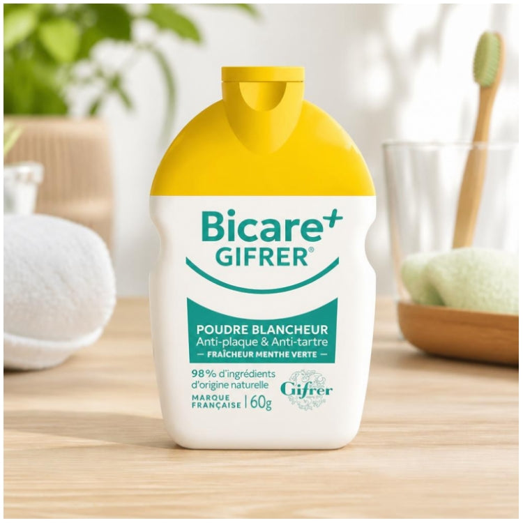 Gifrer Bicare Plus Poudre blanchissante fraîche à la menthe verte 60g