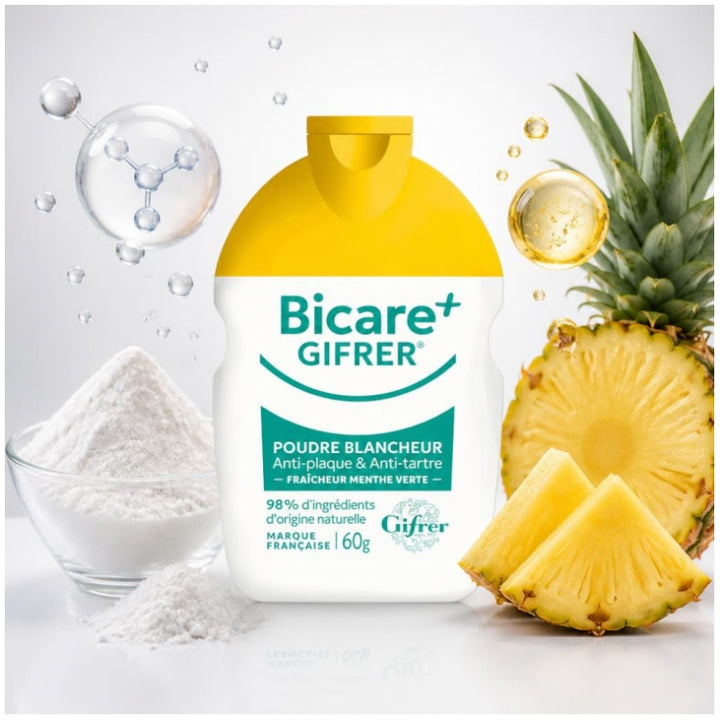 Gifrer Bicare Plus Poudre blanchissante fraîche à la menthe verte 60g