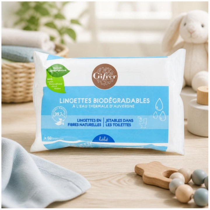 Gifrer Biodegradable wipes with thermal water x60