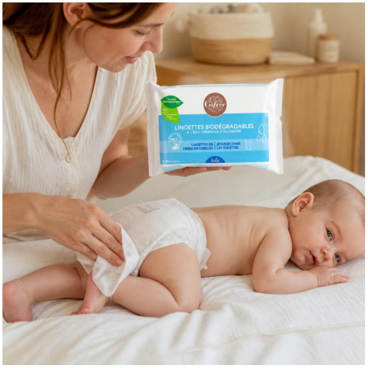 Gifrer Biodegradable wipes with thermal water x60