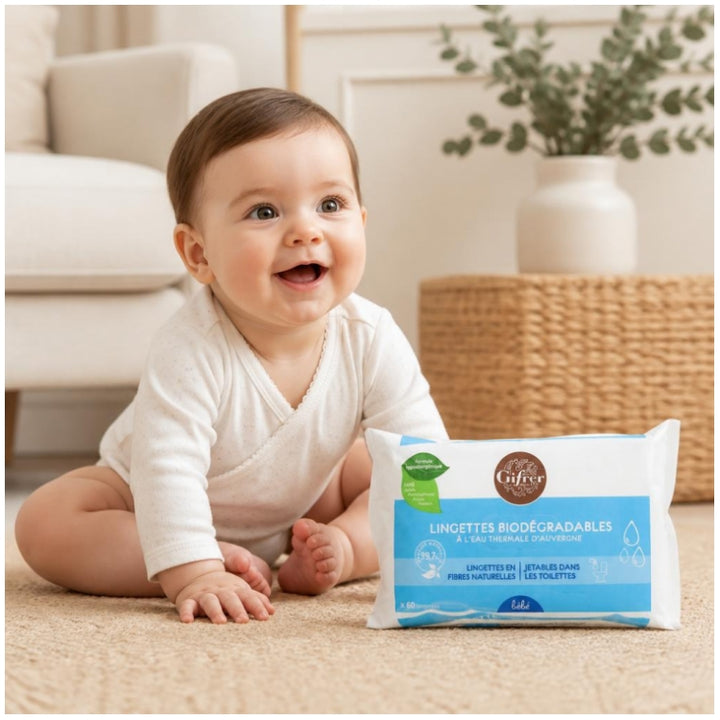 Gifrer Biodegradable wipes with thermal water x60