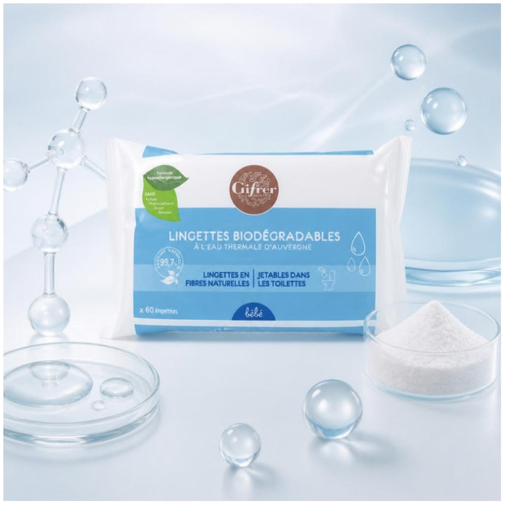 Gifrer Biodegradable wipes with thermal water x60