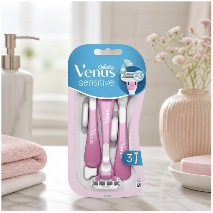Gillette Venus شفرات حلاقة للاستعمال مرة واحدة X 3 للبشرة الحساسة