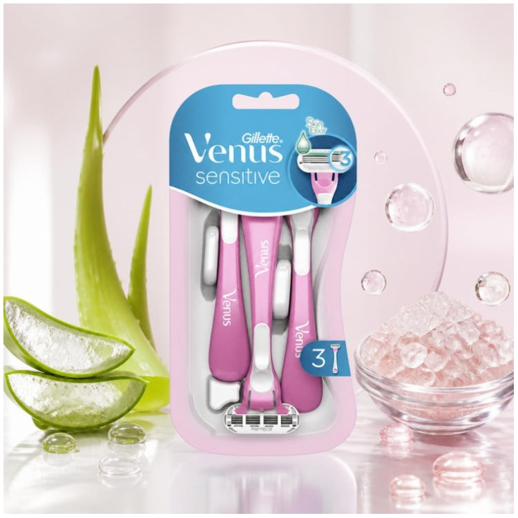 Gillette Venus شفرات حلاقة للاستعمال مرة واحدة X 3 للبشرة الحساسة