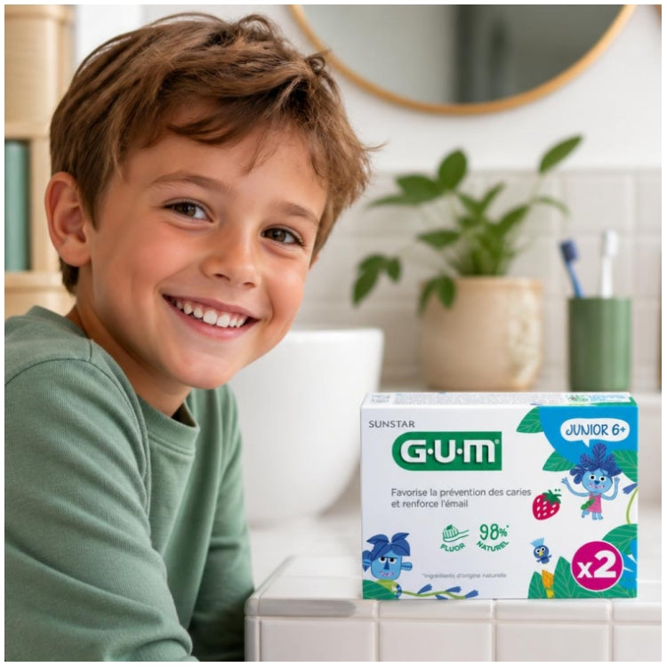 Gum Toothpaste Junior 6 years and over Strawberry Flavour With Fluoride and Isomalt 2x50ml (1.69fl oz)