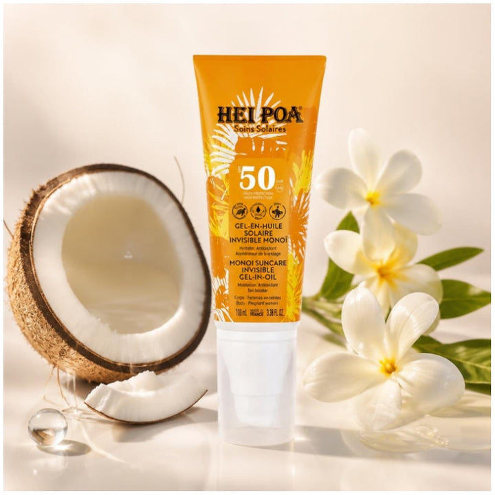 Hei Poa Invisible SPF50 sun oil-gel with monoï 100 ml (3.38fl oz)