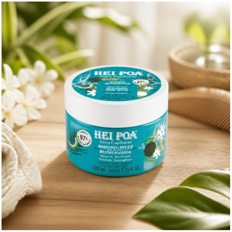 Hei Poa Hair Care Reparatur-Haarmaske mit tahitianischem Monoi 200ml