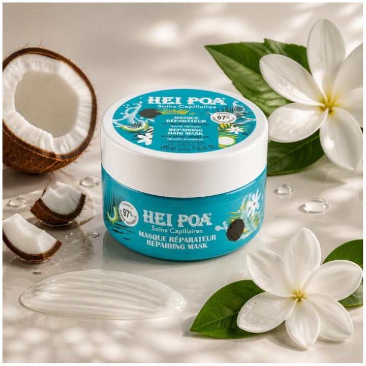 Hei Poa Hair Care Reparatur-Haarmaske mit tahitianischem Monoi 200ml