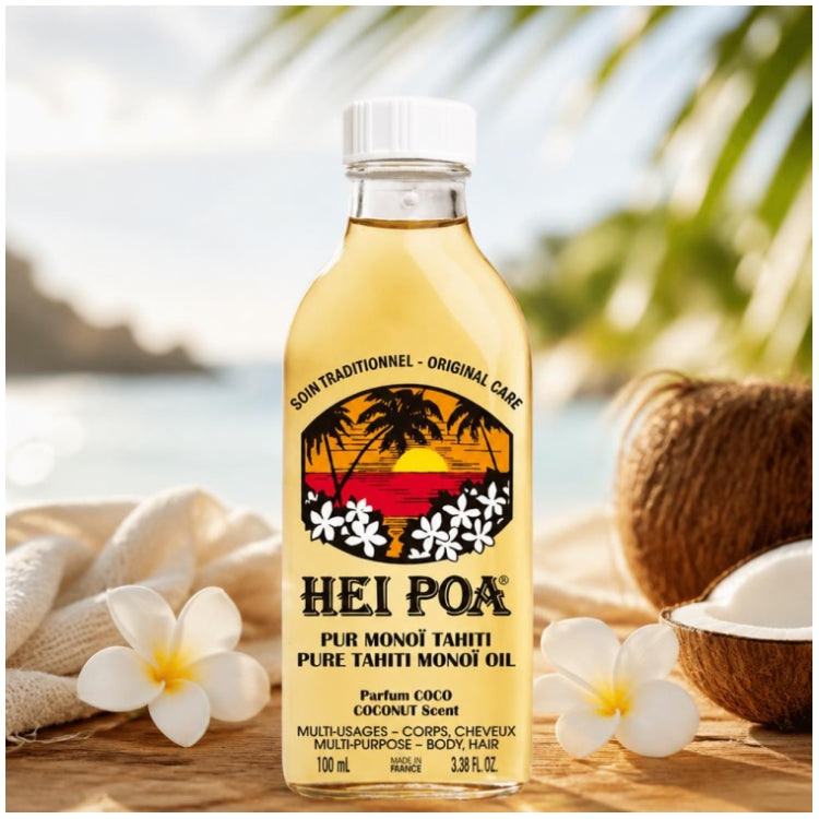 Hei Poa Pure Tahiti Monoi Oil Coco Scent  100ml (3,38fl oz)