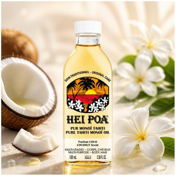 Hei Poa Pure Tahiti Monoi Oil Coco Scent  100ml (3,38fl oz)