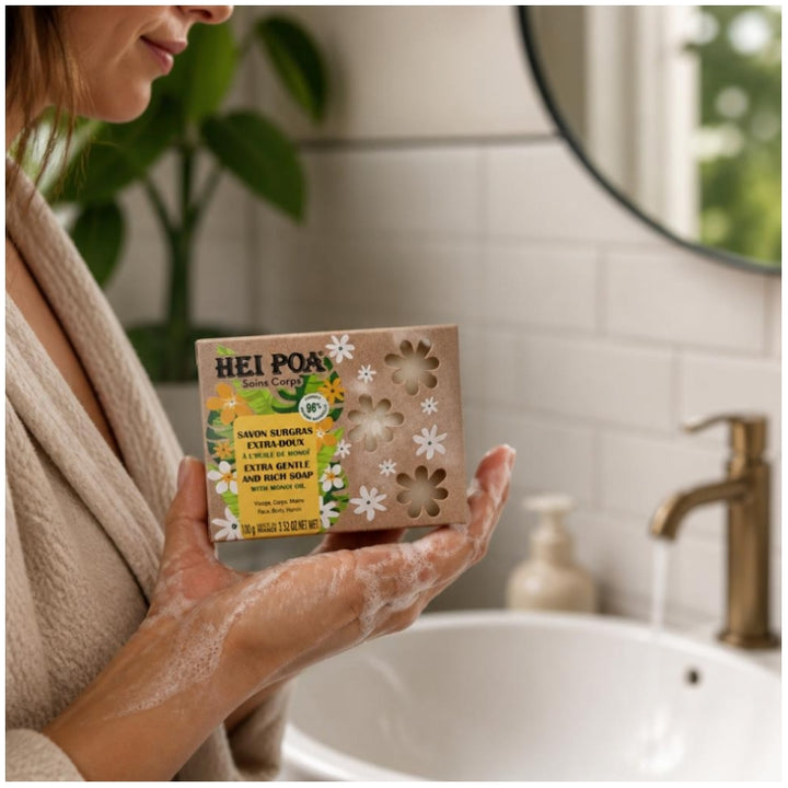Hei Poa Ultra-Rich Savon à l'extrait d'huile de monoï pour le corps 100g