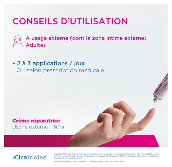 Cicatridine Crème cicatrisante à l'acide hyaluronique 30g