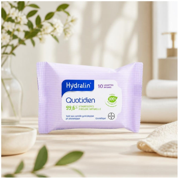 Hydralin Daily use With Lotus Extract 10 Soft Biodegradable Wipes 10 lingettes
