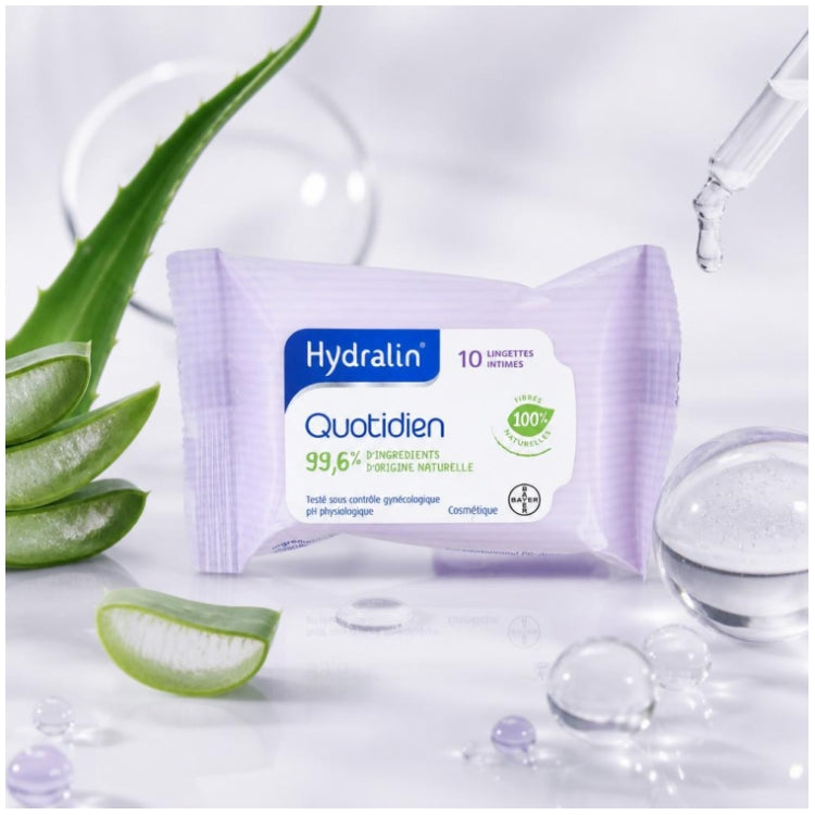 Hydralin Daily use With Lotus Extract 10 Soft Biodegradable Wipes 10 lingettes