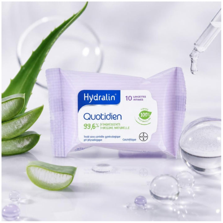 Hydralin Daily use With Lotus Extract 10 Soft Biodegradable Wipes 10 lingettes