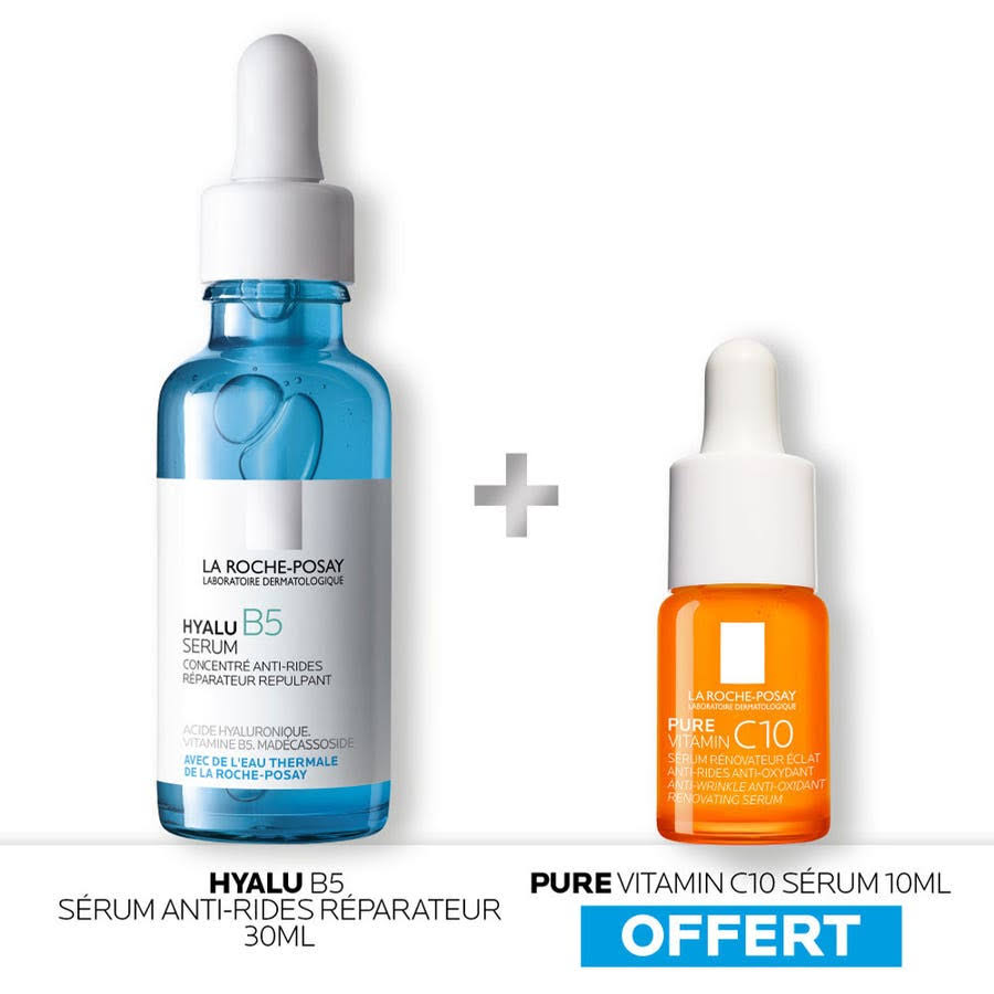 Repairing Anti-Wrinkle Serum + Vitamin C10 Sérum 10ml offert 30ml Hyalu B5 La Roche-Posay