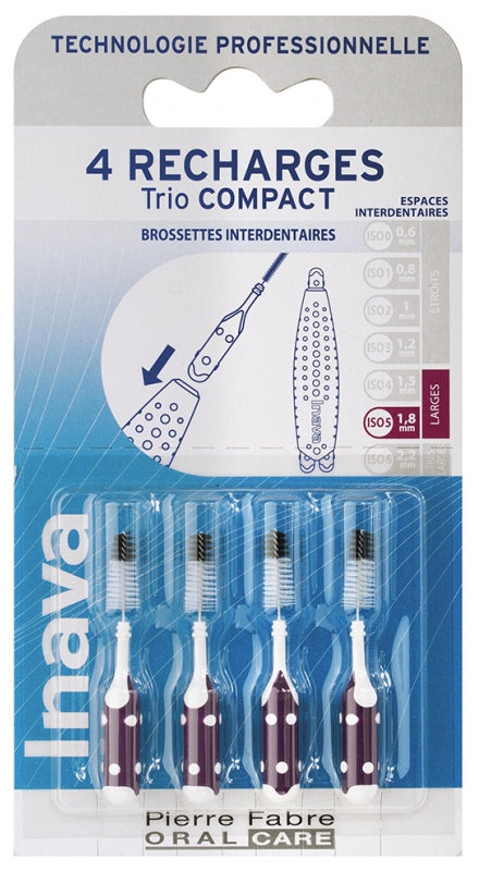 Inava Interdental brush refills 1.8mm Purple x 3