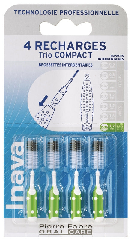 Inava Refill فرش بين الأسنان 2.2mm Green 2 x 4