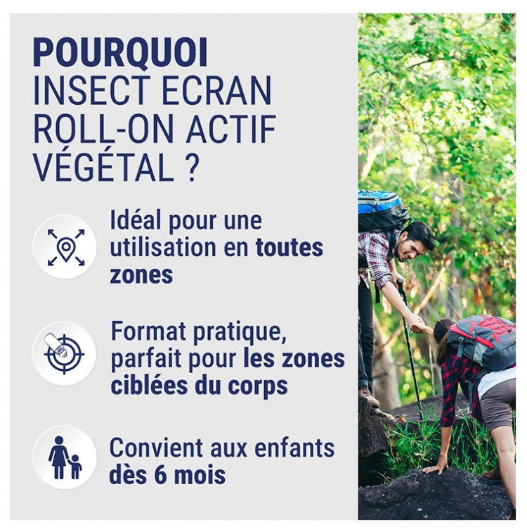 Insect Ecran Actif Végétal Roll On Repellent Up to 5h 50ml (1.69fl oz)