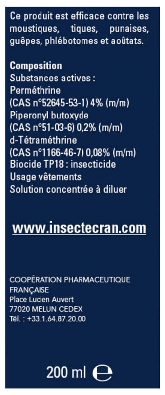 Insect Ecran Textiles محلول للنقع مضاد للبعوض من عمر 24 شهرًا 200ml
