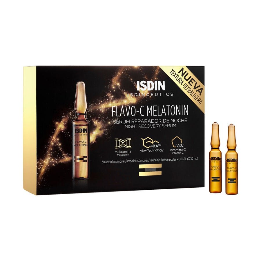 Isdin Flavo - C Melatonin Night Recovery Serum 30 x 2ml Single Doses - FrenchBeautyHub