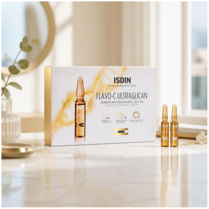 Isdin Flavo-C Ultraglican Antioxidant & Hydrating x 30 Ampoules