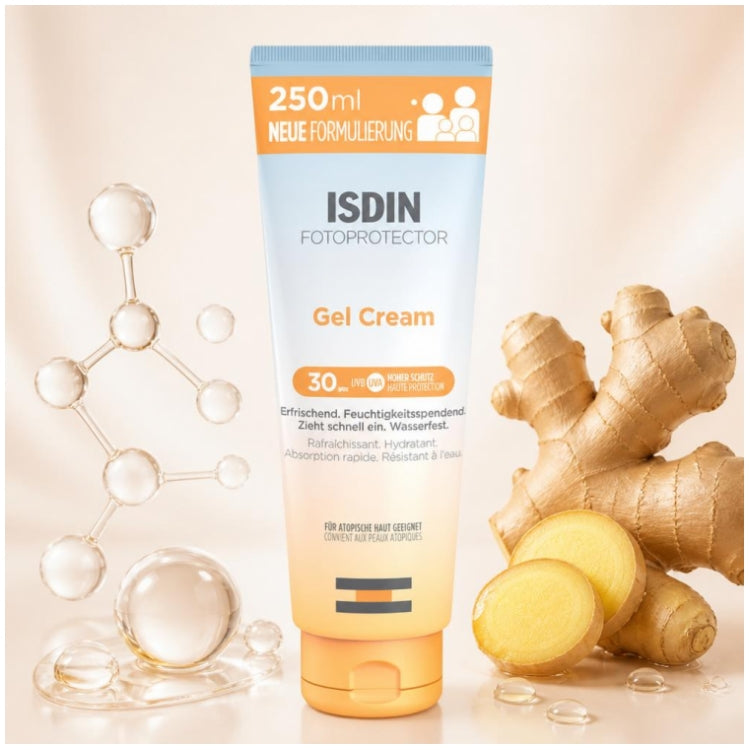 ISDIN Fotoprotector Gel-creme hidratante e resistente à água SPF30 250ml