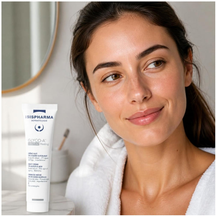 Isispharma Glyco-A Medium Peeling Night Cream 12% Glycolic Acid 30ml (1.01fl oz)