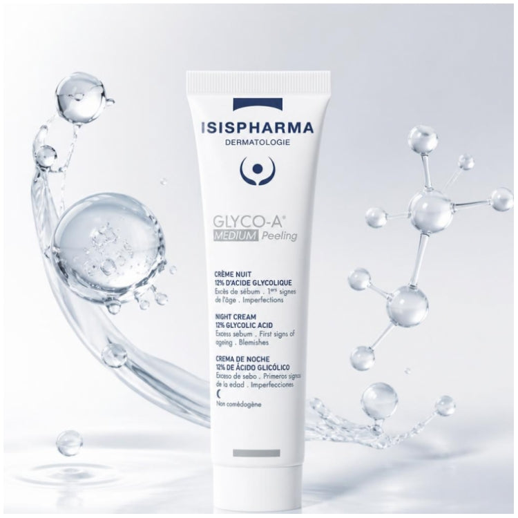 Isispharma Glyco-A Medium Peeling Night Cream 12% Glycolic Acid 30ml (1.01fl oz)