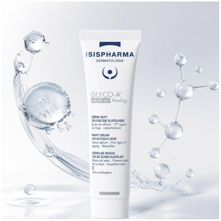 Isispharma Glyco-A Medium Peeling Night Cream 12% Glycolic Acid 30ml (1.01fl oz)