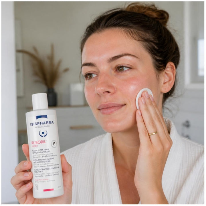 Isispharma Ruboril Ultra-Fresh Fluid Lotion Soothing Cleanser Sensitive Skin with Redness 250ml (8.45fl oz)