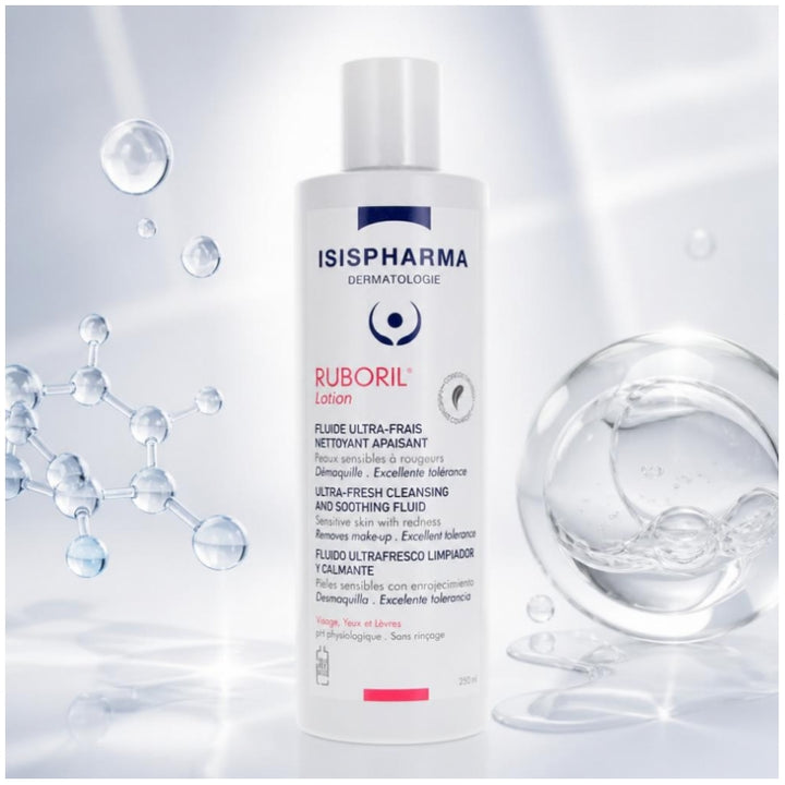 Isispharma Ruboril Ultra-Fresh Fluid Lotion Soothing Cleanser Sensitive Skin with Redness 250ml (8.45fl oz)
