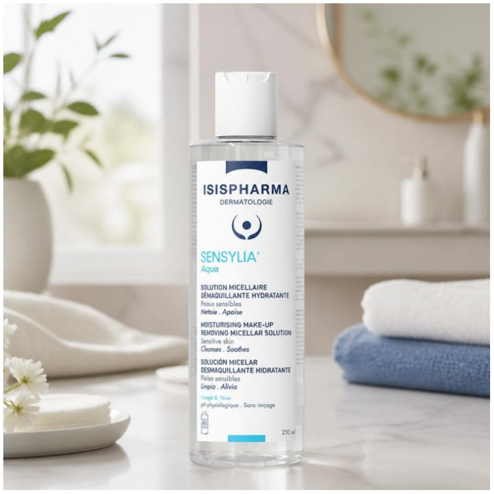 Isispharma Sensylia Aqua Solution micellaire nettoyante hydratante pour peaux sensibles 250ml
