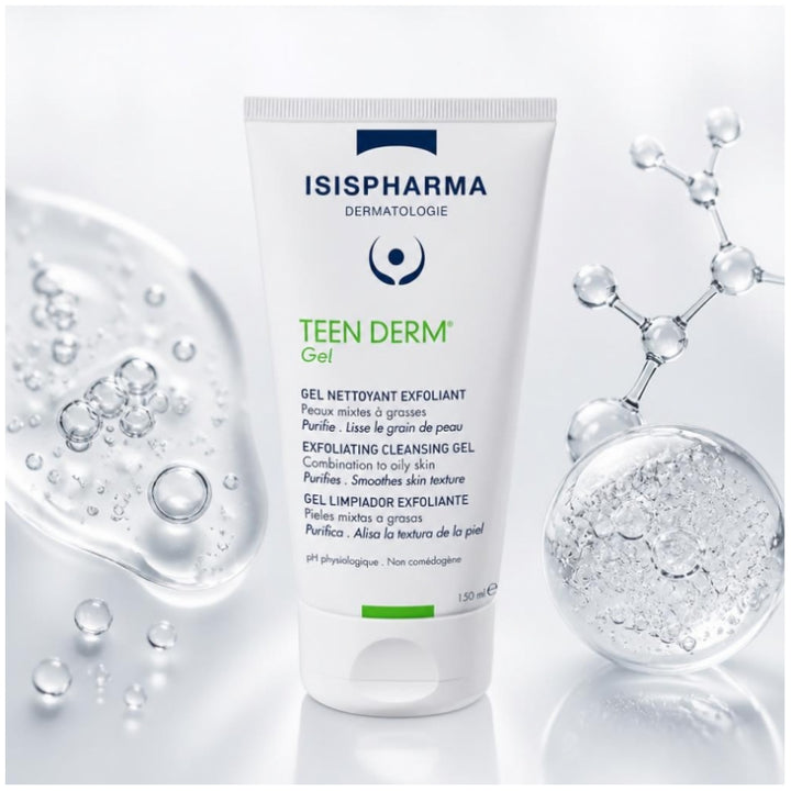 Isispharma Teen Derm Exfoliating Cleansing Gel Combination Oily Skin 150ml (5.07fl oz)