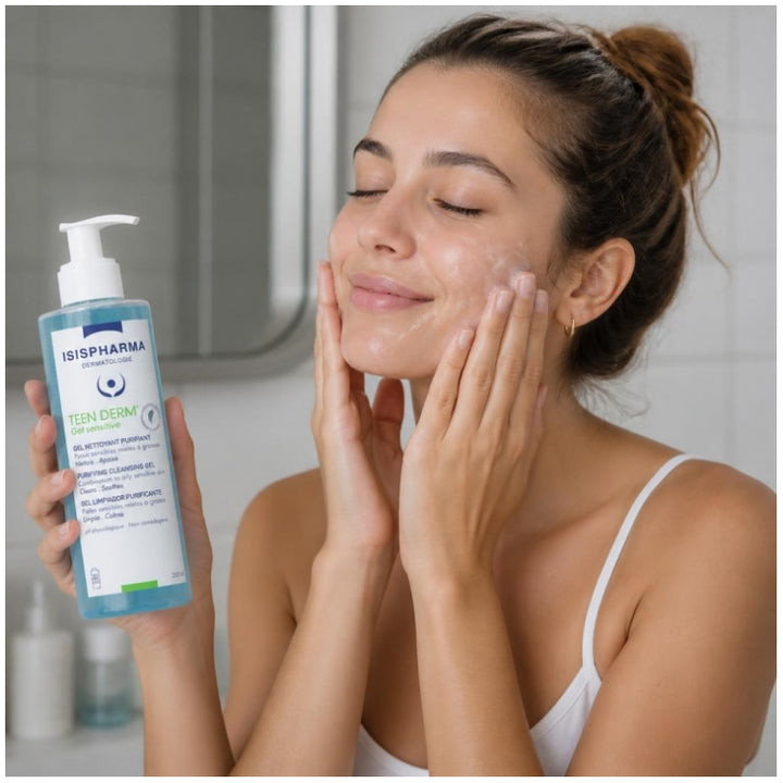 Isispharma Teen Derm Gel nettoyant purifiant peaux sensibles, mixtes à grasses 250ml