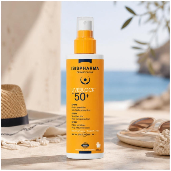 Isispharma Uveblock SPF50+ Spray solaire haute protection peaux sensibles 200ml