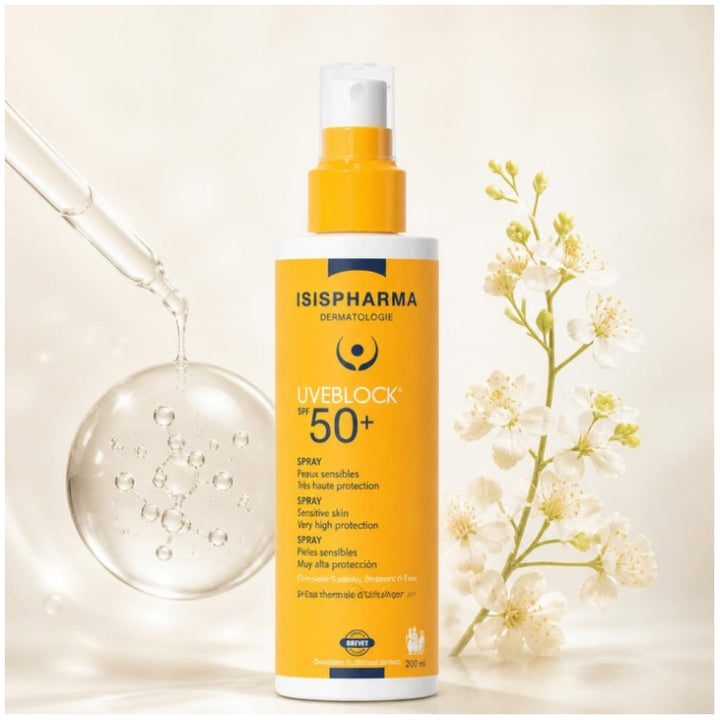Isispharma Uveblock SPF50+ Spray solaire haute protection peaux sensibles 200ml