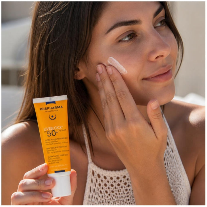 Isispharma Uveblock SPF50+ Fluido ultraligero de tacto seco de alta protección para piel sensible 40ml