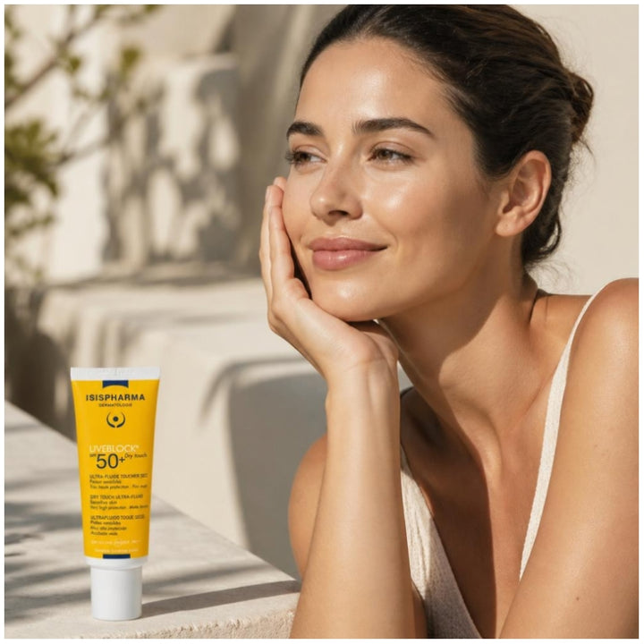 Isispharma Uveblock SPF50+ Fluido ultraligero de tacto seco de alta protección para piel sensible 40ml