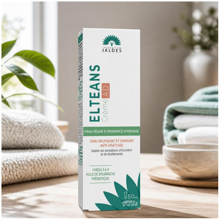 Jaldes Elteans Relipid+ عناية مرممة للدهون ومضادة للحكة للبشرة الجافة ذات الميل للتأتب 50ml