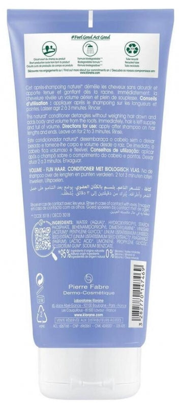 Klorane Lin Baume Conditioner Volume Fine Hair Organic 200ml (6.76fl oz)
