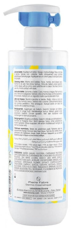 Klorane Baby Lait nettoyant sans rinçage 500ml
