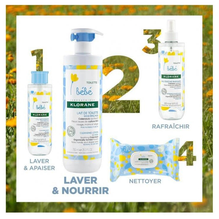 Klorane Baby Lait nettoyant sans rinçage 500ml