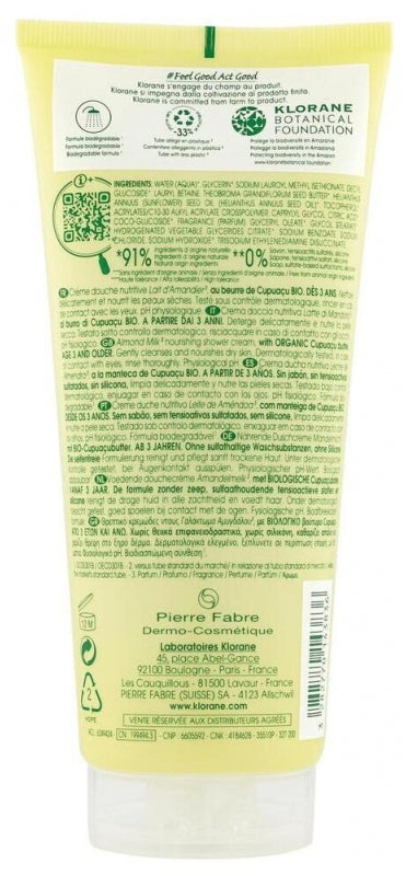 Klorane Almond Milk Creme de Banho Nutritivo 200ml