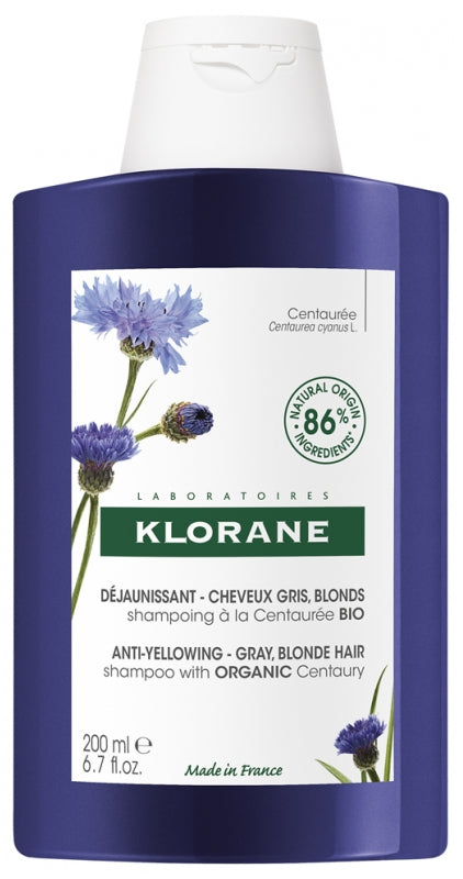 Klorane Anti-Yellowing Shampoo with Centaury for Gray and Blonde Hair