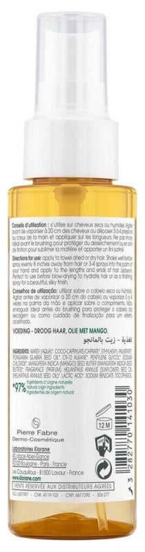 Klorane Voedende Haarolie voor Droog Haar met Mango 125ml